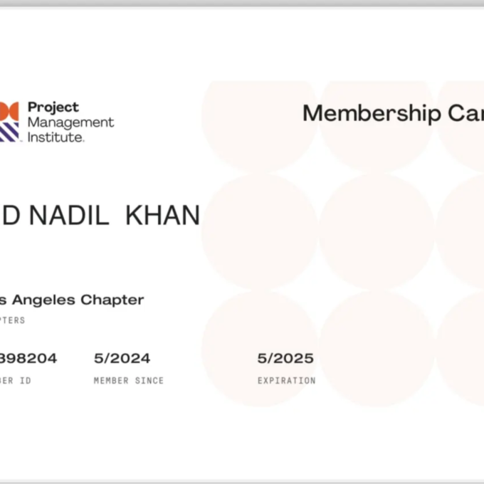 Project management institute membership Los Angeles chapter certification